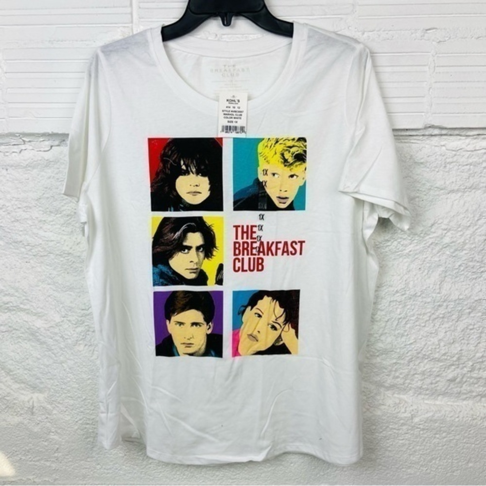 NWT THE BREAKFAST CLUB white short sleeve cotton shirt size 1X & 2X